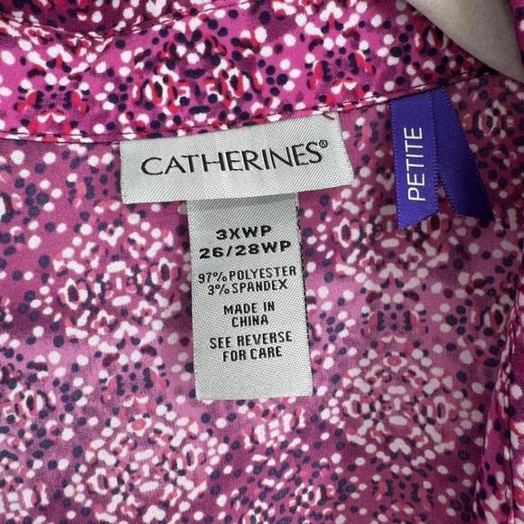 Catherines top womens 3xwp pink short sleeve plus size spring summer work office - Picture 2 of 4